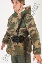 Upper Body Man White Army Uniform Jacket Average Clothes photo references